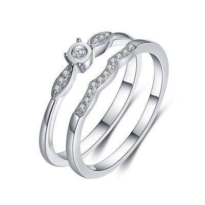 Women's Round Cut White Sapphire 925 Sterling Silver Bridal Sets