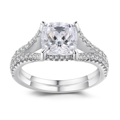 Princess Cut 925 Sterling Silver Engagement Ring