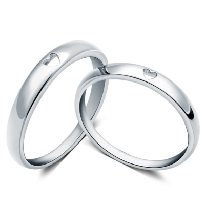 Heart to Heart 925 Sterling Silver Couple Rings