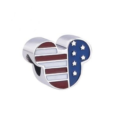 Mickey Stars & Stripes Charm Sterling Silver