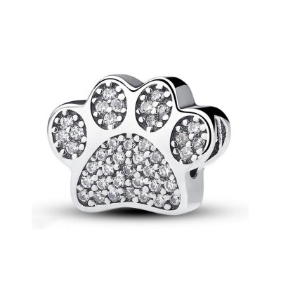 Cute Paw Charm Heart Sterling Silver