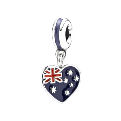 Australian Flag Charm Sterling Silver