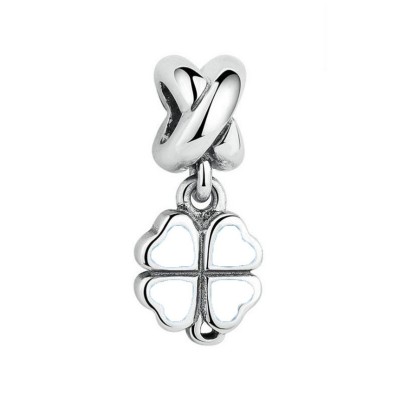 Clover White Charm Sterling Silver