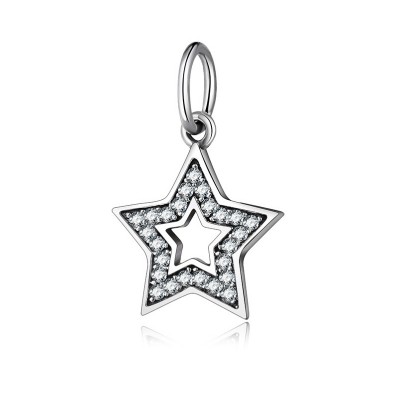 Two Stars Charm Sterling Silver