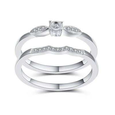 Women's Round Cut White Sapphire 925 Sterling Silver Bridal Sets