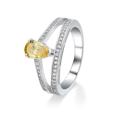 Pear Cut Topaz Sterling Silver Cocktail Ring