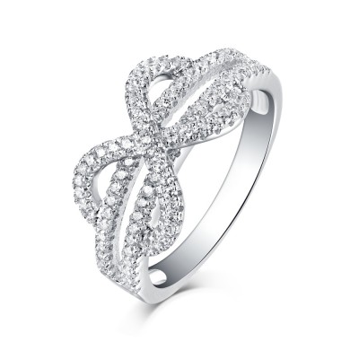 Round Cut White Sapphire S925 Silver Infinity Rings