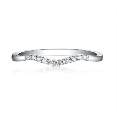 Round Cut White Sapphire 925 Sterling Silver Wedding Bands