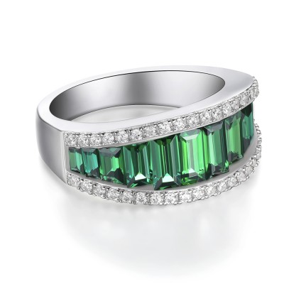 Emerald 925 Sterling Silver Women's Wedding Bands