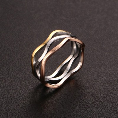 Titanium Silver Gold Rose Gold Promise Rings For Her