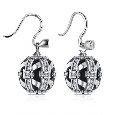 Red/White Sapphire S925 Silver Earrings