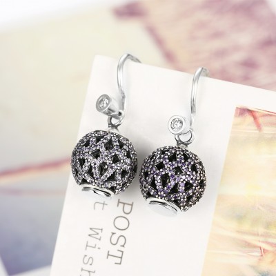 Round Cut Amethyst S925 Silver Earrings