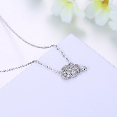 Round Cut White Sapphire S925 Silver Cloud Necklaces