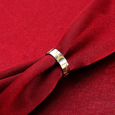 Silver and Gold Titanium Rings for Men