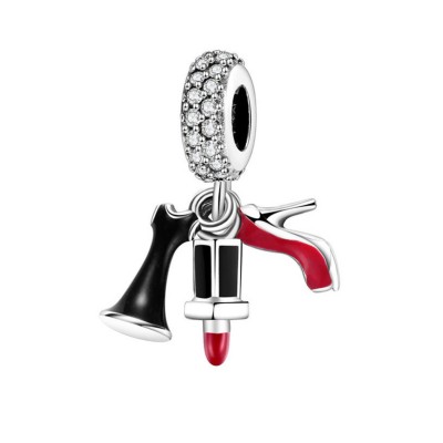 Heels & Lipstick Charm Sterling Silver